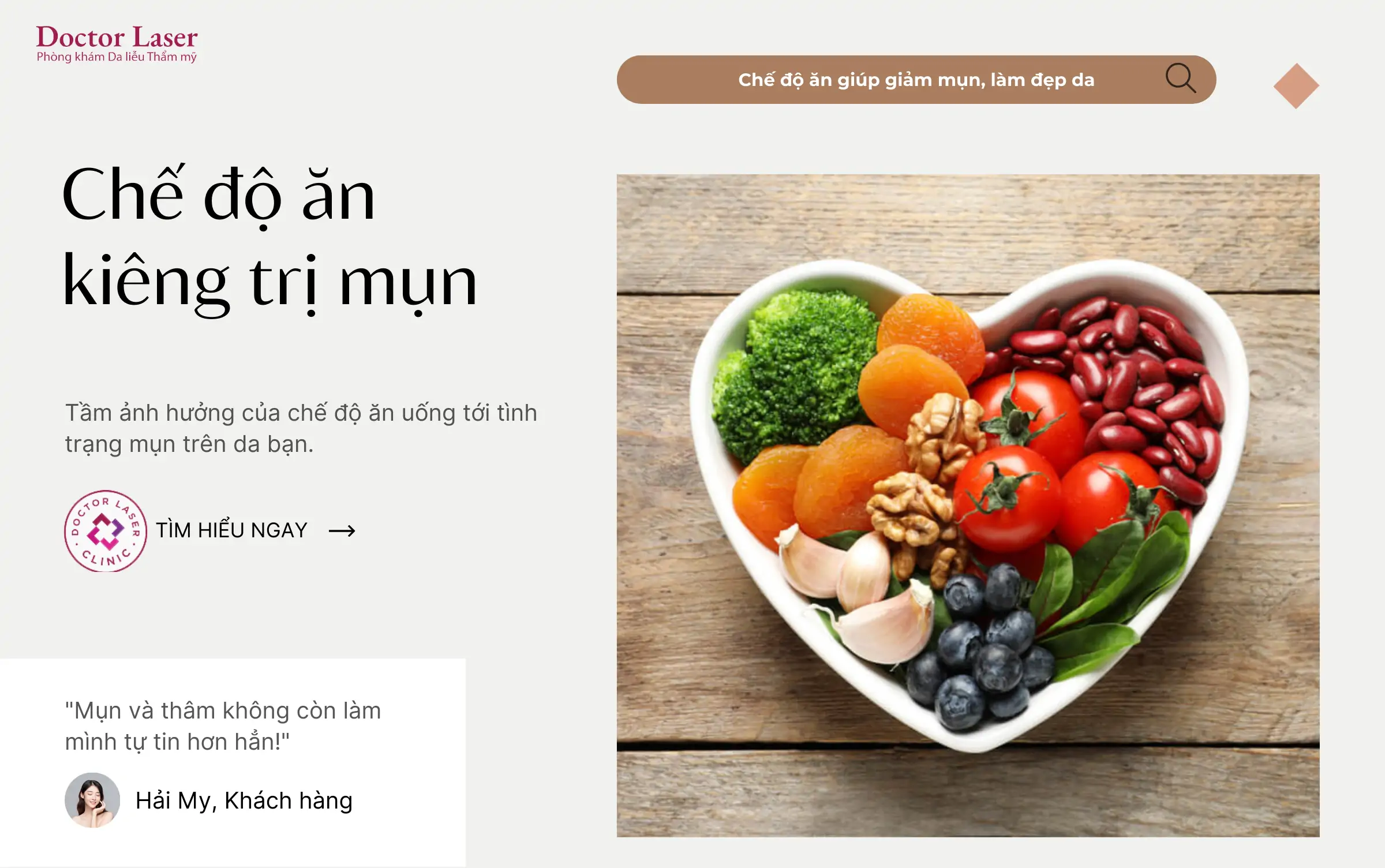 Chế độ ăn kiêng trị mụn